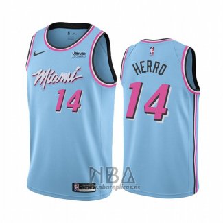 Camiseta Miami Heat Tyler Herro NO 14 Ciudad 2019-20 Azul