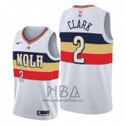 Camiseta New Orleans Pelicans Ian Clark NO 2 Earned Edition Blanco