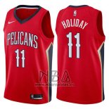 Camiseta New Orleans Pelicans Jrue Holiday NO 11 Statement 2017-18 Rojo