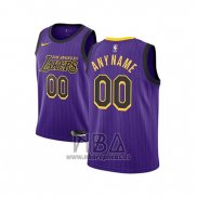 Camiseta Nino Los Angeles Lakers Personalizada Ciudad 2018-19 Violeta