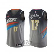 Camiseta Oklahoma City Thunder Dennis Schroder NO 17 Ciudad Gris