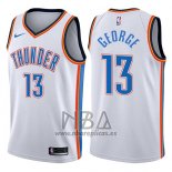 Camiseta Oklahoma City Thunder Paul George NO 13 2017-18 Blanco