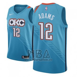 Camiseta Oklahoma City Thunder Steven Adams NO 12 Ciudad 2018-19 Azul