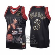 Camiseta Philadelphia 76ers Allen Iverson Slam NO 3 Retro Negro