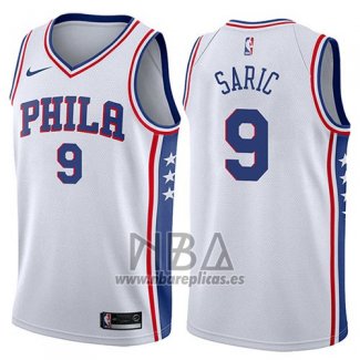 Camiseta Philadelphia 76ers Dario Saric NO 9 Swingman Association 2017-18 Blanco