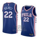 Camiseta Philadelphia 76ers Richaun Holmes NO 22 Icon 2018 Azul