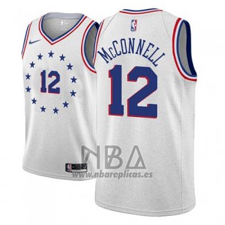 Camiseta Philadelphia 76ers T.j. Mcconnell NO 12 Earned 2018-19 Gris