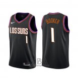 Camiseta Phoenix Suns Devin Booker NO 1 Ciudad 2019-20 Negro