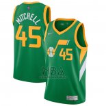 Camiseta Utah Jazz Donovan Mitchell NO 45 Earned 2020-21 Verde