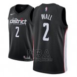 Camiseta Washington Wizards John Wall NO 2 Ciudad 2018-19 Negro